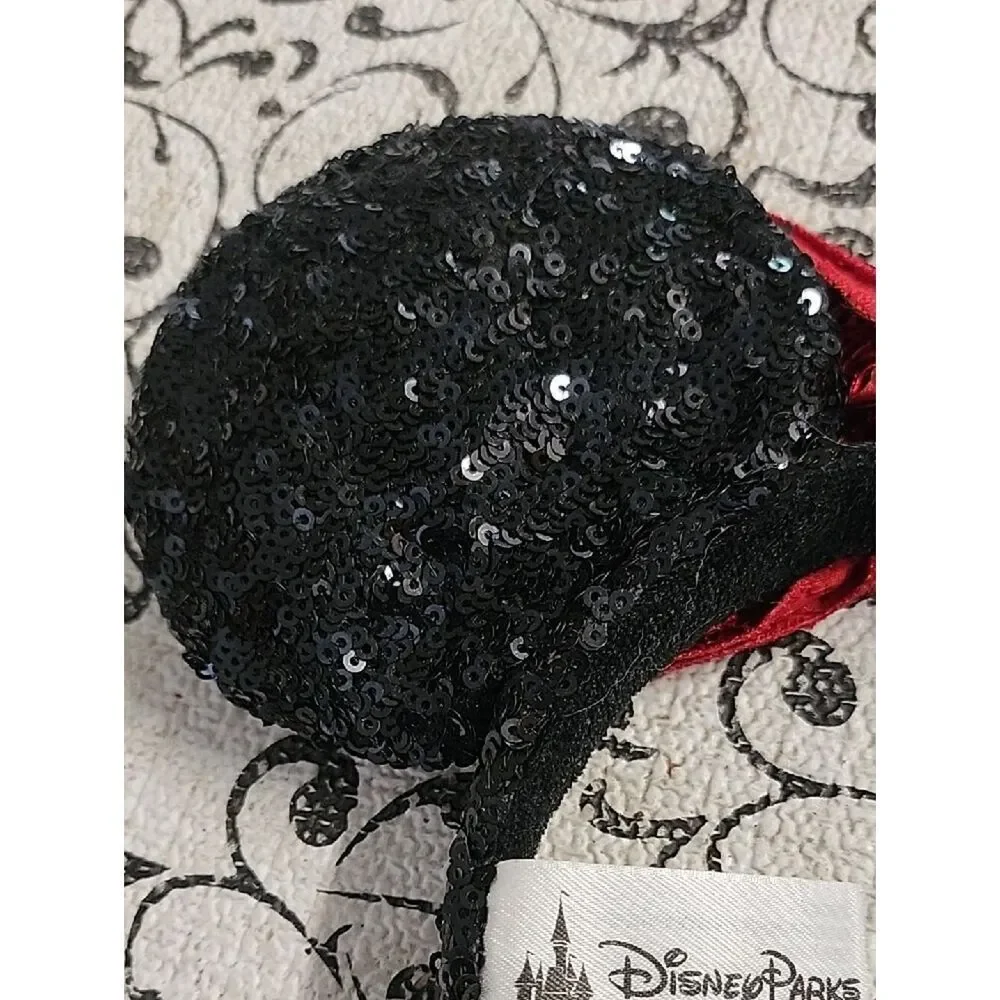 Disney Parks Black and Red Sequin Ear Headband